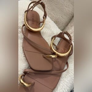 Steve Madden Brown Sandals with Gold Buckles